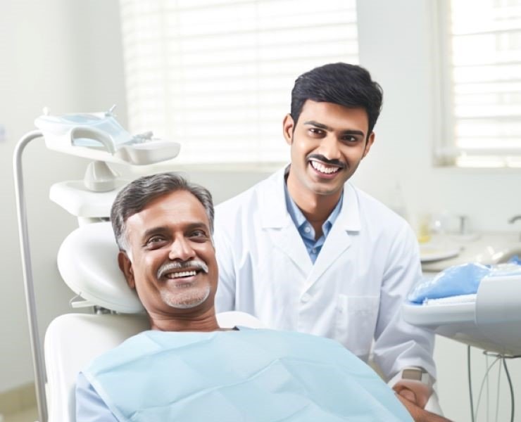 Indian dentist smiling